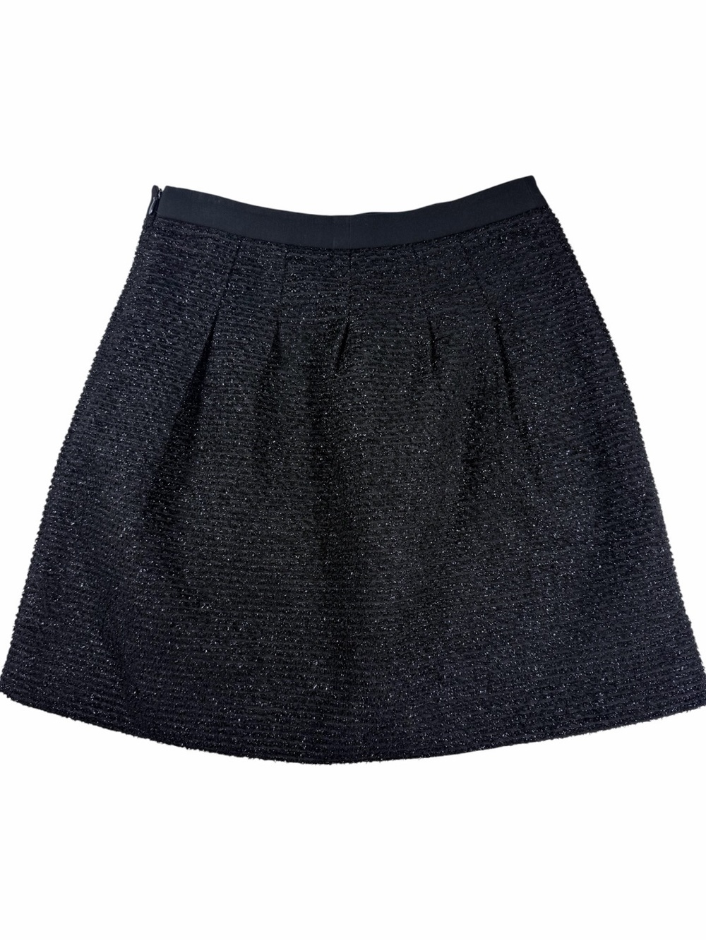 LOFT Metallic Tweed Mini Skirt Size 6 Black Textured A-Line - Picture 5 of 10